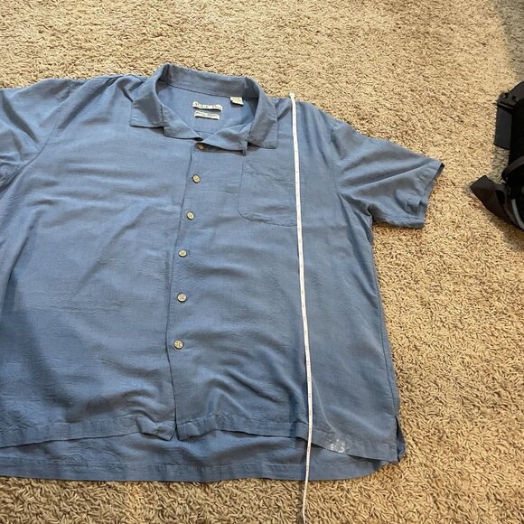 Batik Bay Men's Blue Short Sleeve Button Front Silk Hawaiian Shirt Size XXL - Picture 7 of 16